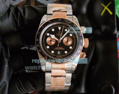 Replica Tudor Heritage Black Bay 42mm Watch Two Tone Black Dial